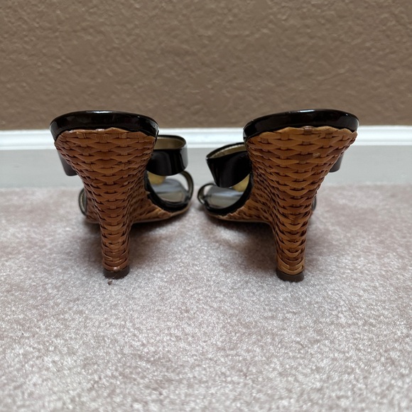 Franco Sarto Patent Leather Woven Heel Sandals - Picture 3 of 6